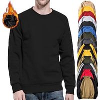 Men's Sweatshirt Black  Yellow Yellow  Black Red  Black Green Black Round Neck Solid Color Casual Daily Holiday Streetwear Casual Winter Fall Clothing Apparel Hoodies Sweatshirts  Long Sleeve Lightinthebox - thumbnail