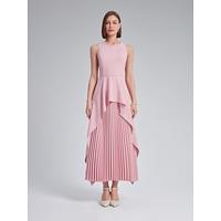 Ruffle Pleated Midi Skirt