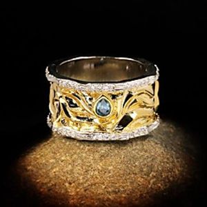 Ring AAA Cubic Zirconia Vintage Style Gold Brass Floral Theme Flower Artistic Luxury European 1pc 6 7 8 9 10  Women's Lightinthebox