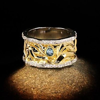 Ring AAA Cubic Zirconia Vintage Style Gold Brass Floral Theme Flower Artistic Luxury European 1pc 6 7 8 9 10  Women's Lightinthebox