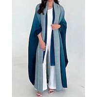 Women's Cloak  Capes Long Coat Winter Coat Open Front Cardigan Fall Oversized Trench Coat Maxi Coat Stylish Classic Casual Jacket Long Sleeve Gradient Oversize dark brown carmine Lightinthebox - thumbnail