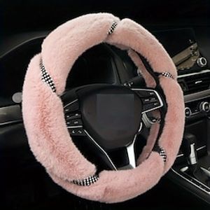 Car Steering Wheel Cover Ladies Plush Artificial Diamond Fashion Winter Essential Car Interior Accessories Women miniinthebox