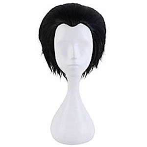 anime yuri!!! on ice yuri katsuki short black wigs cosplay halloween party costume hair dress,14inch(one size black 01) miniinthebox