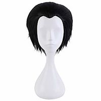 anime yuri!!! on ice yuri katsuki short black wigs cosplay halloween party costume hair dress,14inch(one size black 01) miniinthebox - thumbnail