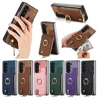 Phone Case For Samsung Galaxy Z Fold 5 Zipper Kickstand Shockproof PU Leather miniinthebox