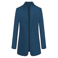 Women's Plus Size Winter Coat Coat Plain Formal Office Long Sleeve Stand Collar Regular Winter Fall Blue Wine Fuchsia L XL XXL 3XL 4XL Lightinthebox - thumbnail