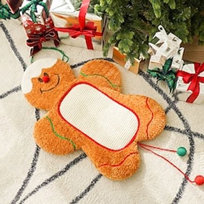 Christmas Gingerbread Man Cat Mat Carpet Pet Soft Mat Warm Dog Floor Mat Scratch Resistant Cat Scratch Mat Lightinthebox