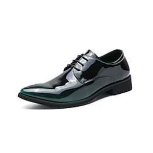 Men's Oxfords Business Casual Classic Daily Faux Leather Green Black Fall miniinthebox