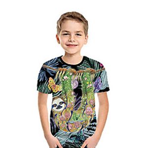 Kids Boys' T shirt Tee Short Sleeve Butterfly 3D Print Floral Animal Black Children Tops Summer Active Daily Wear Regular Fit 3-12 Years Lightinthebox