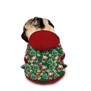 Dog Matching Christmas Dog Hoodie Pet 3D Printed Clothing Dog Cat Pet Pouch Hoodie Graphic Fashion Casual Outdoor Casual Daily Dog Clothes Puppy Clothes Dog Outfits Waterproof Green  Red Costume for Girl and Boy Dog Polyster XXL Lightinthebox