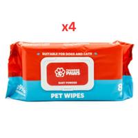 Thunder Paws Baby Powder Sanitary Pet Wipes For Cats And Dogs 80pcs (Pack Of 4)