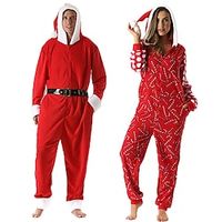 Santa Claus Grinch Family Christmas Pajamas Nightwear Christmas Pajamas Men's Women's Family Matching Outfits Christmas Masquerade Christmas Eve Adults' Christmas Home Wear Polyester Onesie Lightinthebox - thumbnail