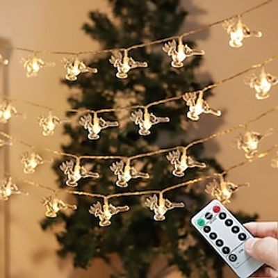 LED Christmas Tree Elk Snowflake String Lights with Remote Control 10m 80LEDs Remote Control Star Lights Christmas Wreath Lights Wedding Party Holiday Outdoor Garden Patio Home Decoration miniinthebox