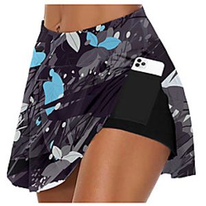 21Grams Women's High Waist Athletic Skort Running Skirt 2 in 1 Running Shorts with Built In Shorts Athletic Bottoms 2 in 1 Side Pockets Summer Fitness Gym Workout Running Training Exercise Quick Dry Lightinthebox