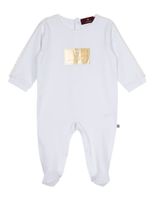 Gold Logo Patch Romper - White - thumbnail