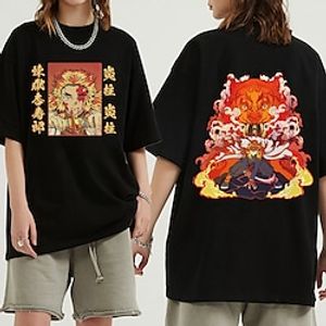 Demon Slayer: Kimetsu no Yaiba Rengoku Kyoujurou T-shirt Anime Graphic T-shirt For Men's Women's Unisex Adults' Hot Stamping 100% Cotton Casual Daily miniinthebox