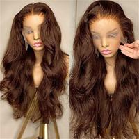 13x4 Transparent Chocolate Brown Body Wave Lace Front Wig HD Lace Frontal Wig Pre Plucked Brazilian Human Wigs For Women Lightinthebox