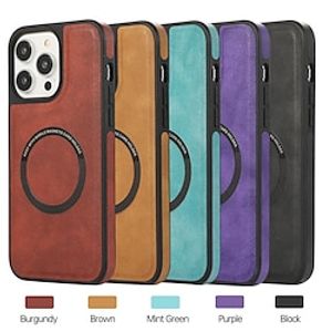 Phone Case For iPhone 15 14 Pro Max Plus iPhone 13 12 Pro Max Back Cover With Magsafe Support Wireless Charging Shockproof Retro TPU PU Leather miniinthebox