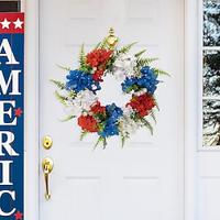 Independence Day Front Door Patriotic Wreath Red White And Blue Wreath Independence Day Memorial Day American Wreath Decoration Lightinthebox