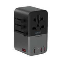 Aukey PA-TA09A BLACK Travel Mate 100W GaN Universal Adapter with USB Ports, Black