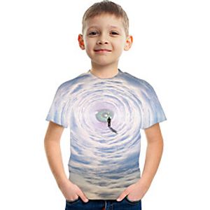 Kids Boys' T shirt Tee Short Sleeve Graphic Optical Illusion Color Block Rainbow Children Tops Summer Active Streetwear Sports 3-12 Years miniinthebox