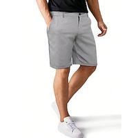 Men's Shorts Chino Shorts Bermuda shorts Work Shorts Pocket Straight Leg Lattice Comfort Short Formal Work Casual 100% Cotton Streetwear Stylish Gray miniinthebox