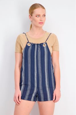 Womens Stripe Sleeveless Playsuit Navy Womens Stripe Sleeveless Playsuit Navy