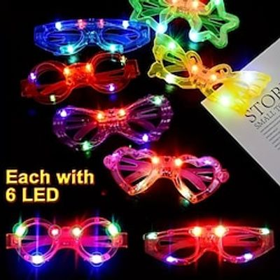 5/10packs LED Glasses Party Supplies 6 LED 6 Shapes Glasses Flashing Plastic Light Up Glass 3 Replaceable Battery Fit New Year Eve Party Concert Decor Holiday Decor miniinthebox 5/10packs LED Glasses Party Supplies 6 LED 6 Shapes Glasses Flashing Plastic Light Up Glass 3 Replaceable Battery Fit New Year Eve Party Concert Decor Holiday Decor miniinthebox