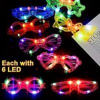 5/10packs LED Glasses Party Supplies 6 LED 6 Shapes Glasses Flashing Plastic Light Up Glass 3 Replaceable Battery Fit New Year Eve Party Concert Decor Holiday Decor miniinthebox - thumbnail