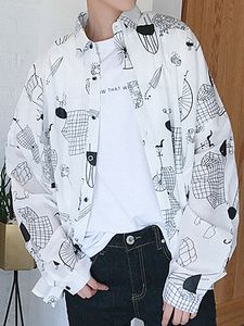 Oversized Cartoon Printed Men Shirts