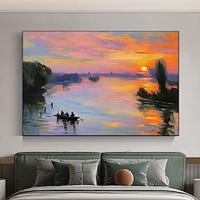 Copy Monet Impression Sunrise Monet Famous Paintings Reproductions Hand Painte For Living Room Wall Monet Decorative Pictures (No Frame) Lightinthebox