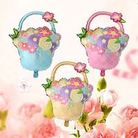 1pcs 24-inch Pink Yellow and Blue Flower Basket Balloon Lightinthebox - thumbnail