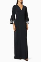 Aria Sequin Trim Gown in Crepe - thumbnail