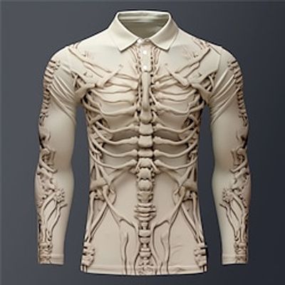 Skeleton Abstract Men's 3D Print Golf Polo Outdoor Casual Daily Streetwear Halloween Polyester Long Sleeve Turndown Polo Shirts Brown Khaki Apricot Fall Winter S M L Micro-elastic Lapel Polo miniinthebox Skeleton Abstract Men's 3D Print Golf Polo Outdoor Casual Daily Streetwear Halloween Polyester Long Sleeve Turndown Polo Shirts Brown Khaki Apricot Fall Winter S M L Micro-elastic Lapel Polo miniinthebox