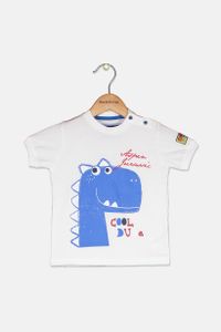 Toddlers Boys Dino Cool Dude T-Shirt  White