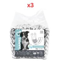 M-Pets Male Dog Diapers Large 12 Pack (Pack of 3)