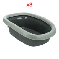 Trixie Be Eco Carlo Litter Tray With Rim For Cats Grey 31X14X43cm (Pack Of 3)