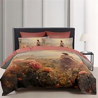 Oil Painting Retro Woman Style Double Bed Duvet Cover Bed Set 2-Piece Set 3-Piece Lightweight Soft Short Plush Set Bedding Set Ultra Soft Comforter Set Lightinthebox - thumbnail