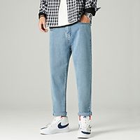 Men's Chino Jeans Pants Solid Color Deep Blue Black Light Blue miniinthebox - thumbnail