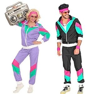 Hippie 1980s Street Style Outfits Jacket Shorts Sportswear Disco Men's Women's Cosplay Costume Masquerade Party Dailywear Masquerade Coat Lightinthebox