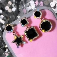 Women's Drop Earrings Dangle Earrings Stylish Sweet Imitation Diamond Earrings Jewelry Black For Date Festival Lightinthebox - thumbnail