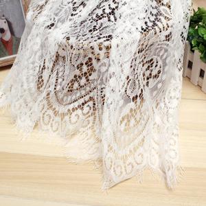 1YARD Eyelash Lace Fabric White Floral DIY Cotton Ivory Graceful Bridal 59'' Width