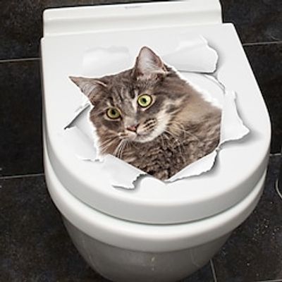 1pcs Cute Kitten Toilet Seat Decorative Wall With Self-Adhesive Bathroom Toilet Sticker. miniinthebox
