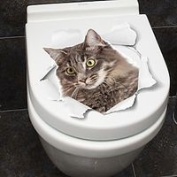 1pcs Cute Kitten Toilet Seat Decorative Wall With Self-Adhesive Bathroom Toilet Sticker. miniinthebox - thumbnail