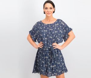 Womens Floral Ruffled Casual Dress   Astral Aura Magic Moment Allover