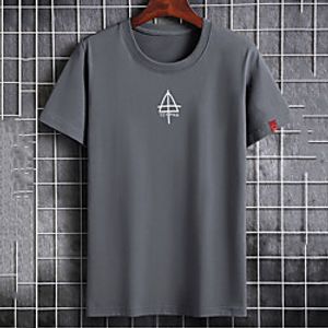 Men's Unisex Tee T shirt Hot Stamping Graphic Prints Geometry Plus Size Print Short Sleeve Casual Tops Cotton Basic Fashion Designer Big and Tall White Black Gray Lightinthebox