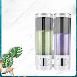 Bathroom Soap Dispenser Wall Mounted 300ML ABS, No Drill Shower System Gel Container Bottle, ShampooLotion Modular-Design Containers 123 Chambers Lightinthebox