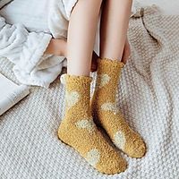 Fashion Comfort Women's Socks Solid Colored Slipper Socks Warm Office  Career Black 1 2 Pairs Lightinthebox - thumbnail