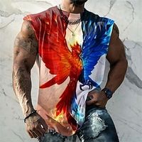 Men's Vest Top Sleeveless T Shirt for Men Graphic Color Block Phoenix Crew Neck Clothing Apparel 3D Print Daily Sports Sleeveless Print Fashion Designer Muscle Lightinthebox - thumbnail