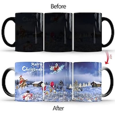 Christmas Color Changing Coffee Mug, Ceramic Coffee Cups, Heat Sensitive Water Cups, Summer Winter Drinkware, Xmas Gifts Lightinthebox